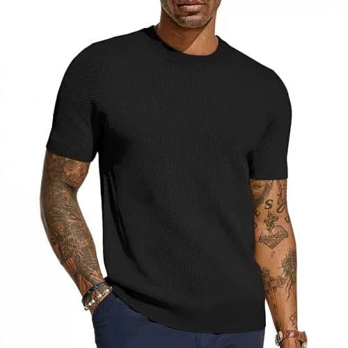Men's Short Sleeved Knitted T-shirt