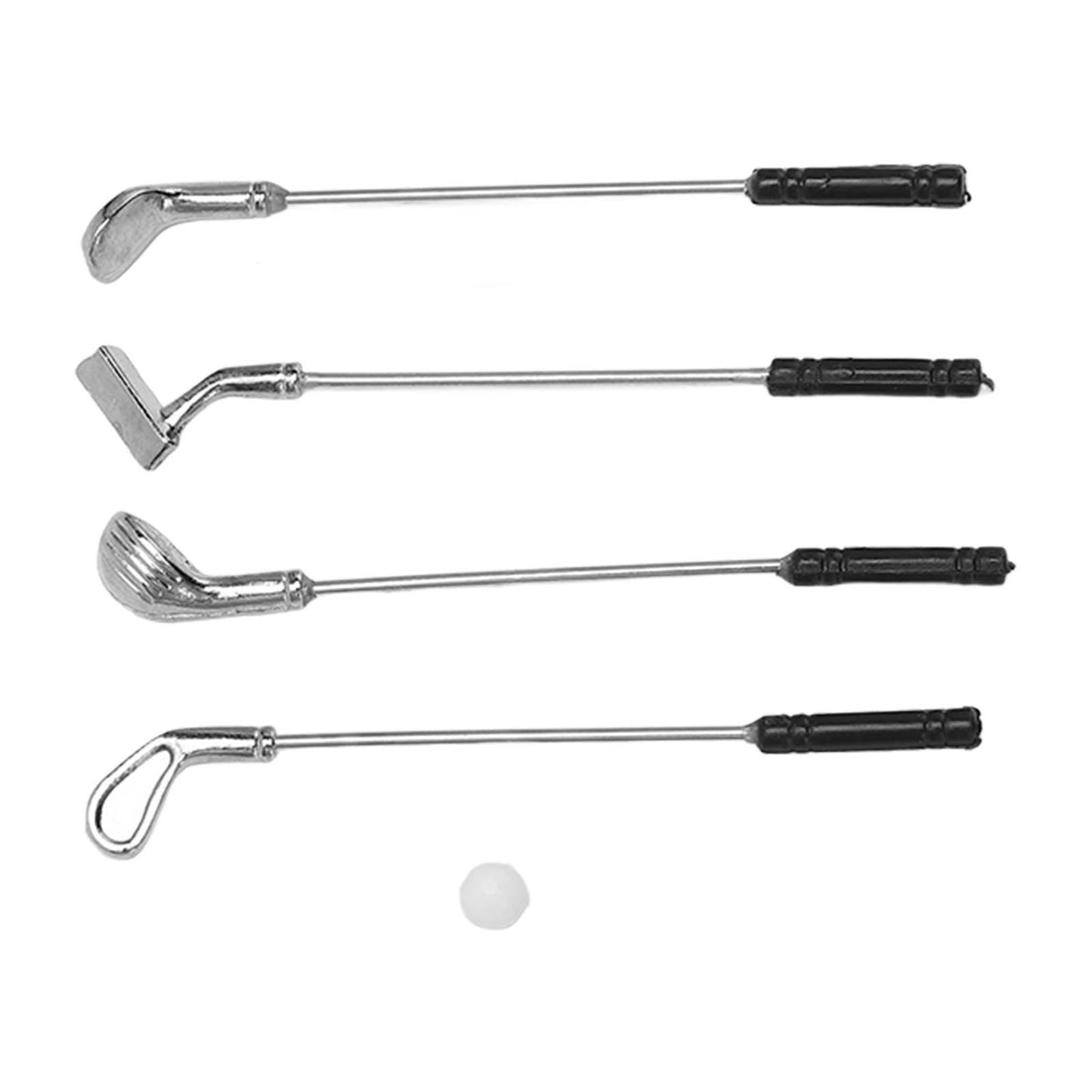 5Pcs Dollhouse Golfing Club 1:12 Plastic Alloy Durable Exquisite Mini Size Mini Golfing Clubs for 1:12 Dollhouse DIY
