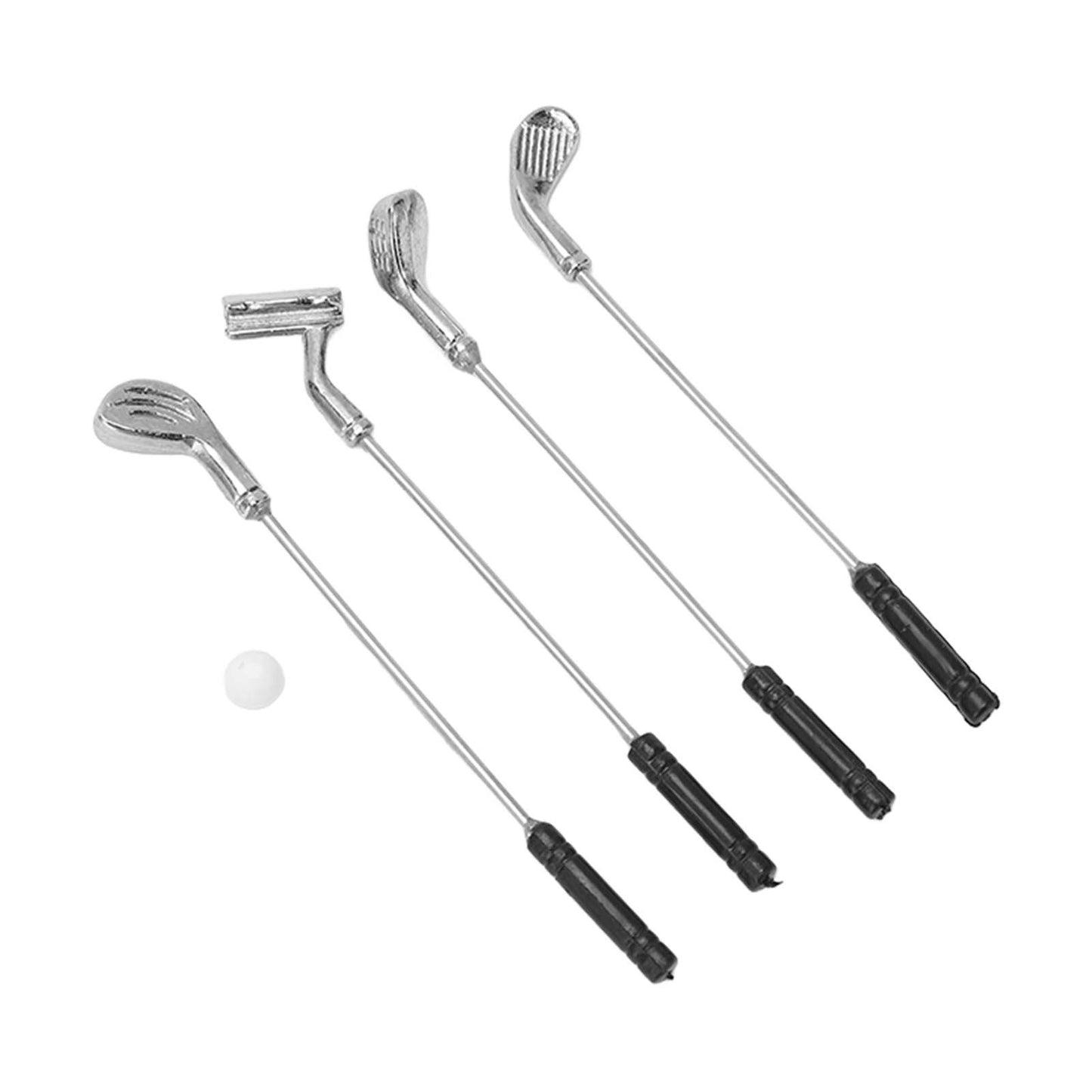 5Pcs Dollhouse Golfing Club 1:12 Plastic Alloy Durable Exquisite Mini Size Mini Golfing Clubs for 1:12 Dollhouse DIY