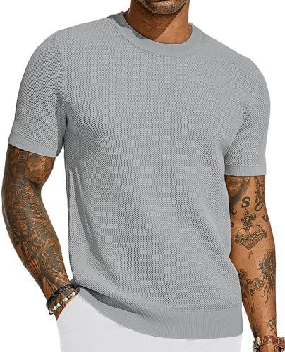 Men's Short Sleeved Knitted T-shirt