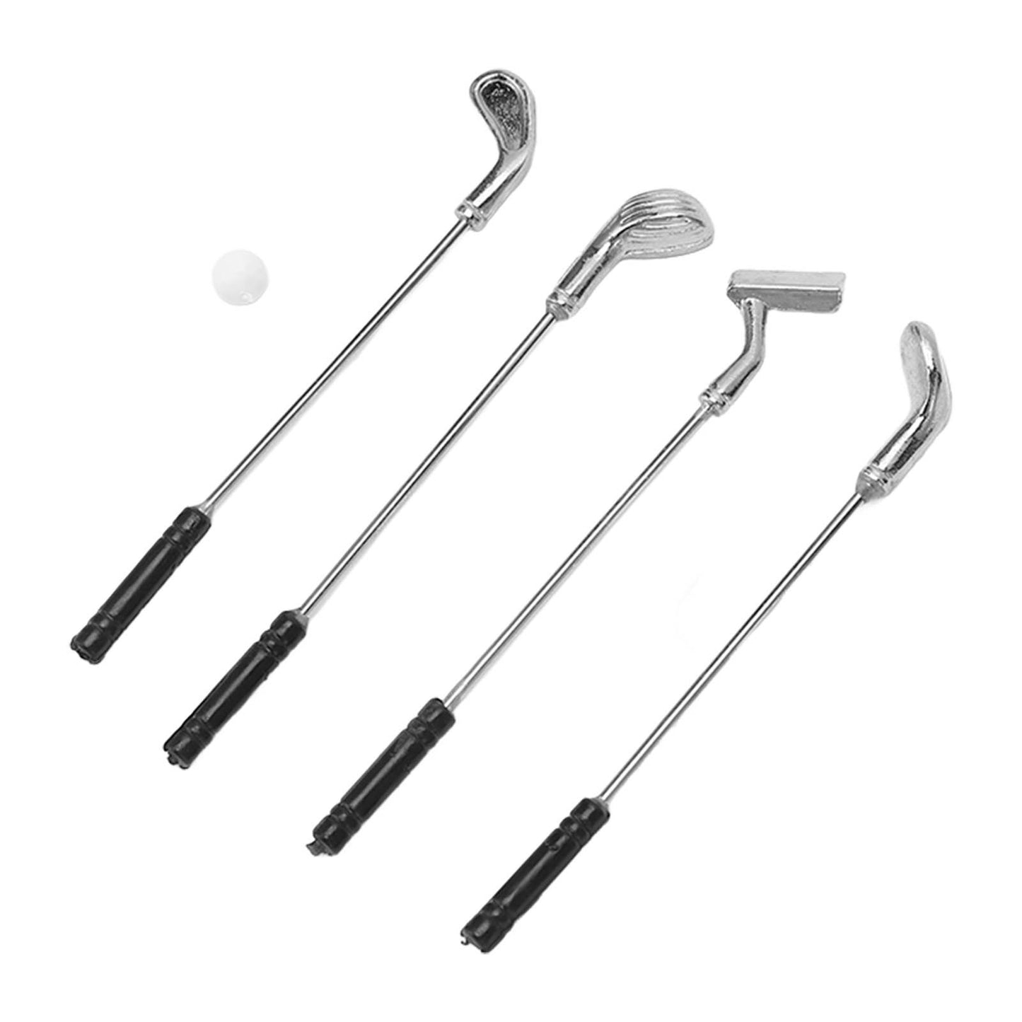 5Pcs Dollhouse Golfing Club 1:12 Plastic Alloy Durable Exquisite Mini Size Mini Golfing Clubs for 1:12 Dollhouse DIY