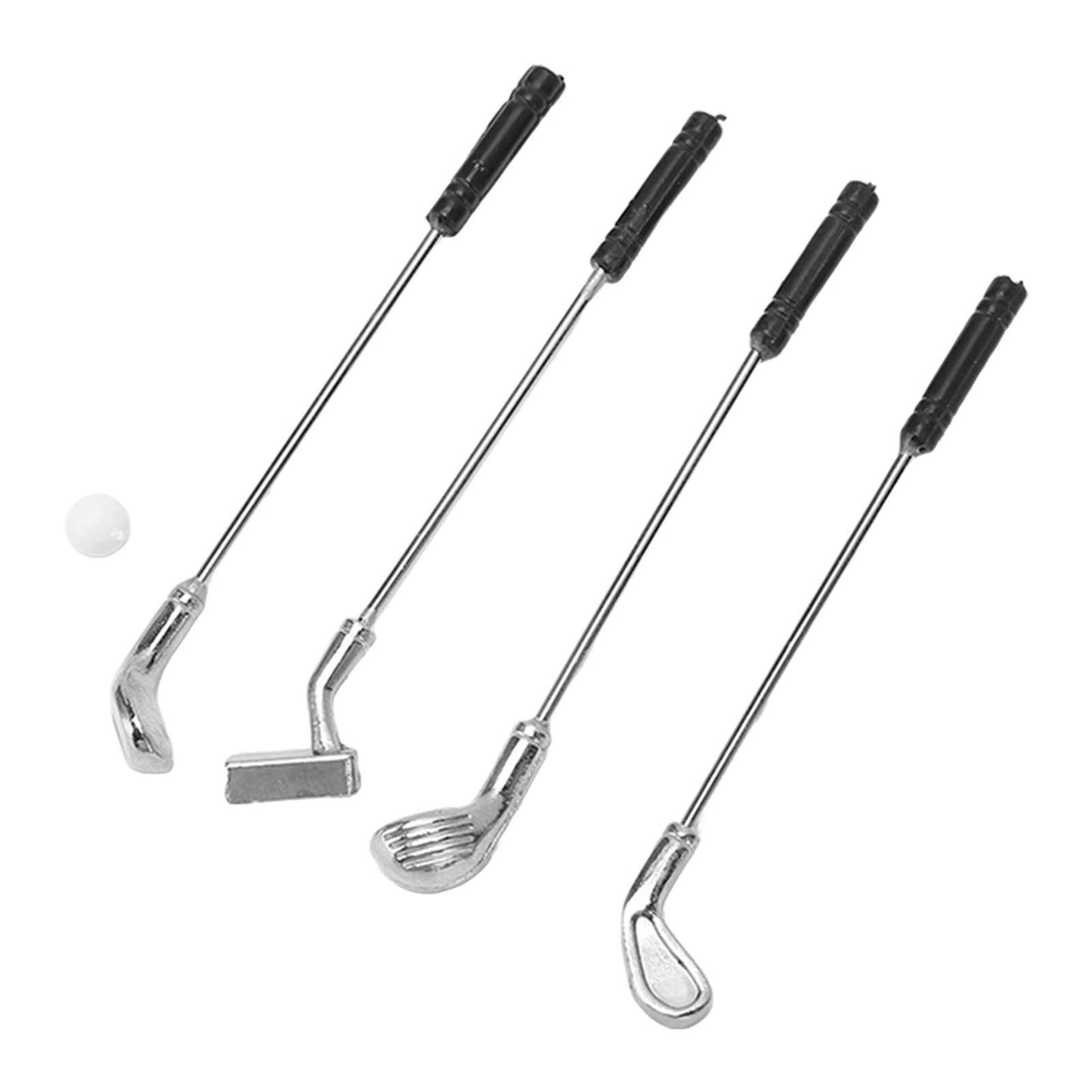 5Pcs Dollhouse Golfing Club 1:12 Plastic Alloy Durable Exquisite Mini Size Mini Golfing Clubs for 1:12 Dollhouse DIY