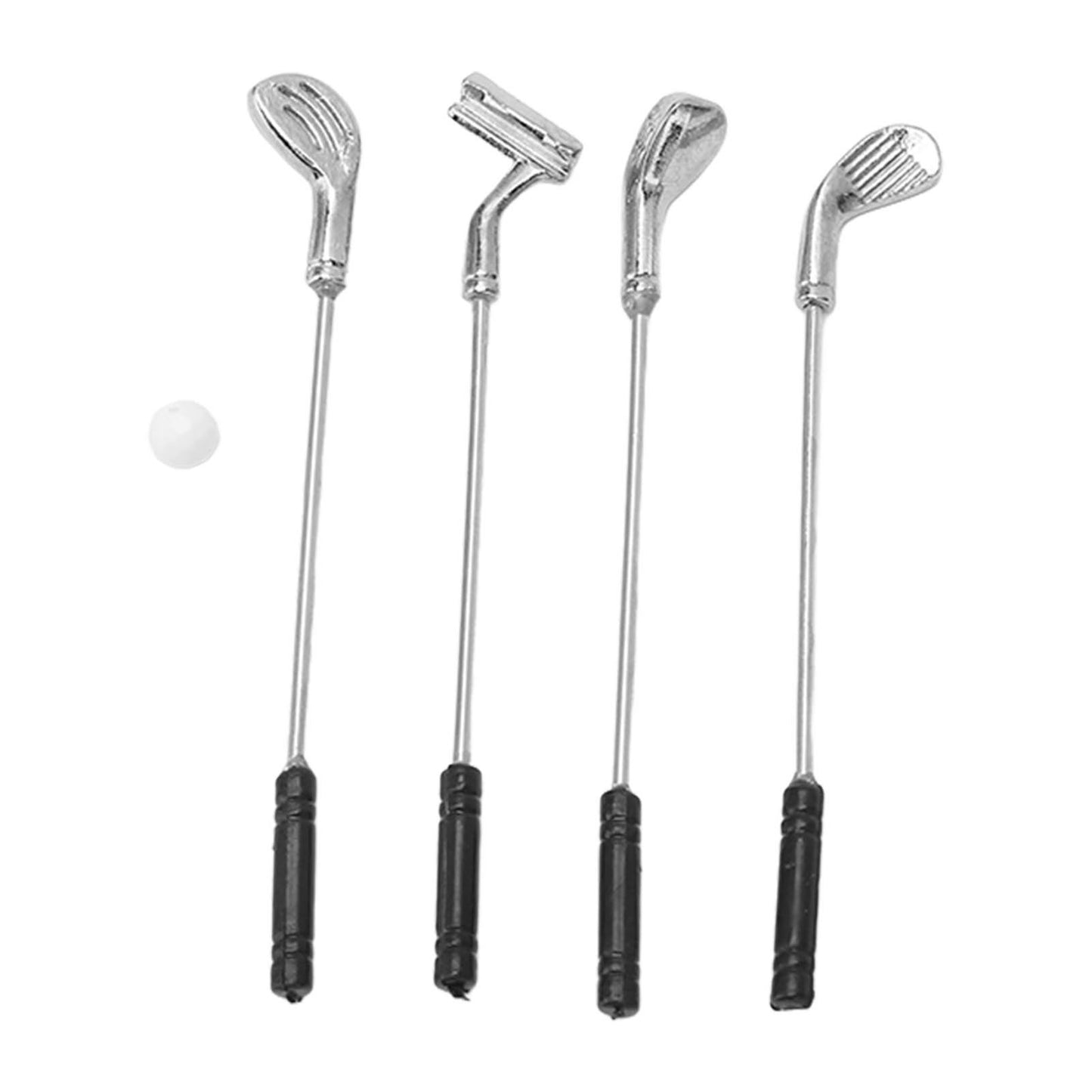 5Pcs Dollhouse Golfing Club 1:12 Plastic Alloy Durable Exquisite Mini Size Mini Golfing Clubs for 1:12 Dollhouse DIY