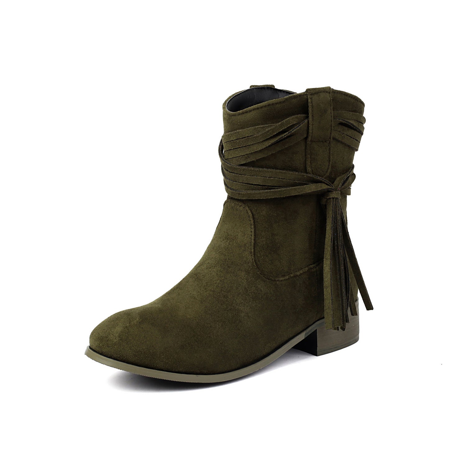 Short Boots Round Toe Foreign Trade Suede Tassel Women's Shoes