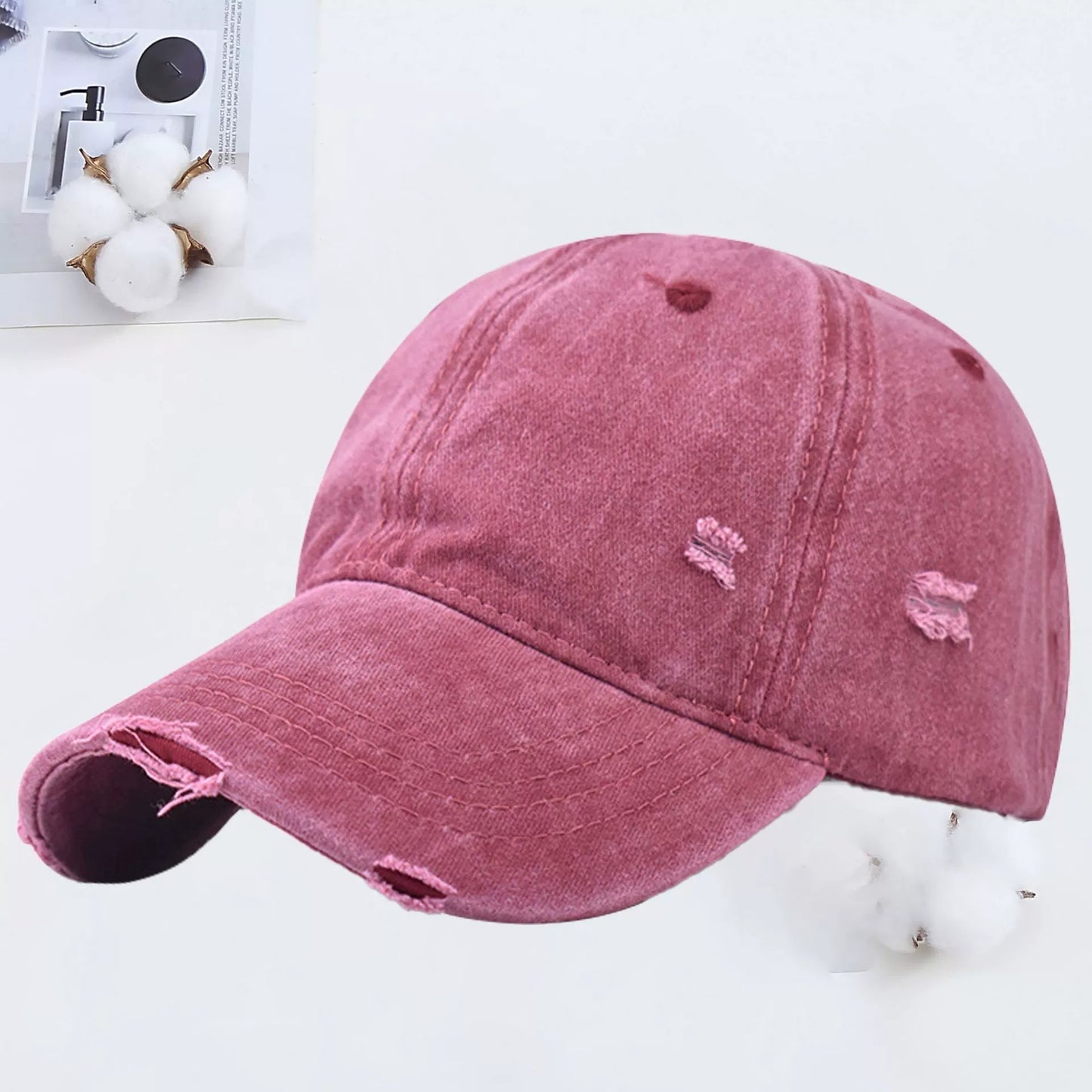 Outdoor Embroidered Printed Washed Hole Baseball Cap