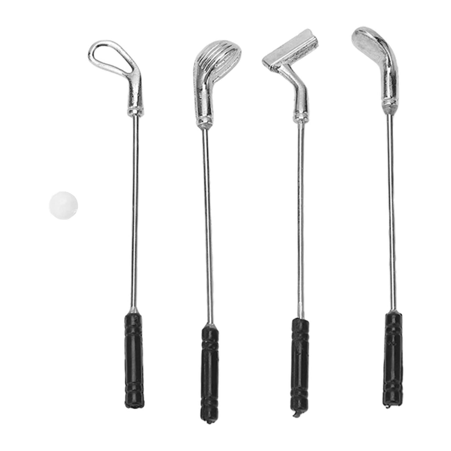5Pcs Dollhouse Golfing Club 1:12 Plastic Alloy Durable Exquisite Mini Size Mini Golfing Clubs for 1:12 Dollhouse DIY