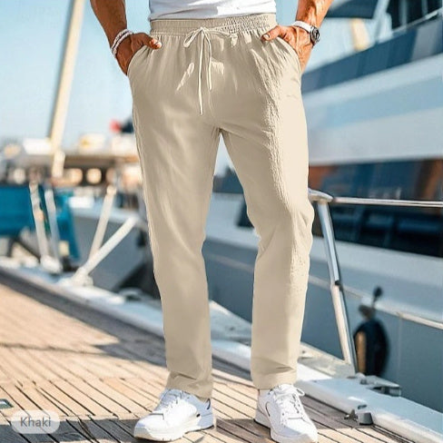 Men's Trousers Summer Elastic Waist Straight