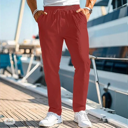 Men's Trousers Summer Elastic Waist Straight