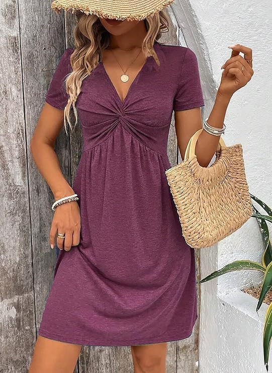 Sleeveless V-neck Design Chest Kinked Pleated Waist Tight Dress