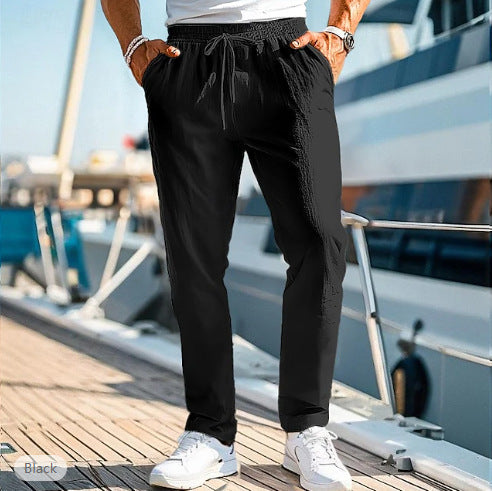 Men's Trousers Summer Elastic Waist Straight