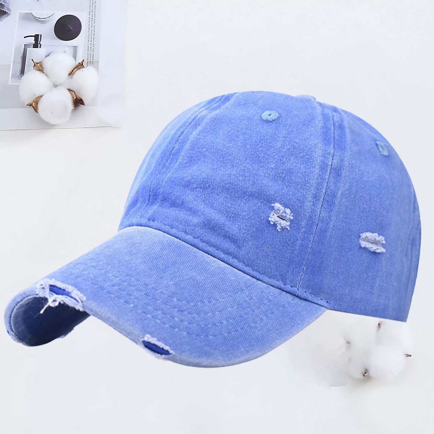 Outdoor Embroidered Printed Washed Hole Baseball Cap