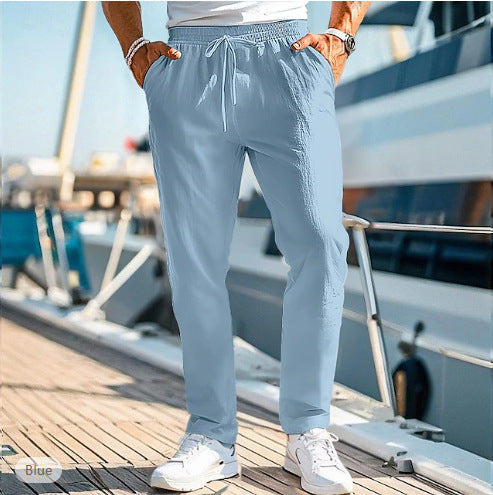Men's Trousers Summer Elastic Waist Straight