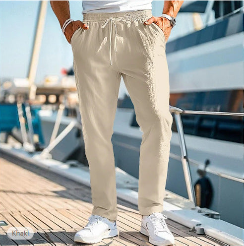 Men's Trousers Summer Elastic Waist Straight