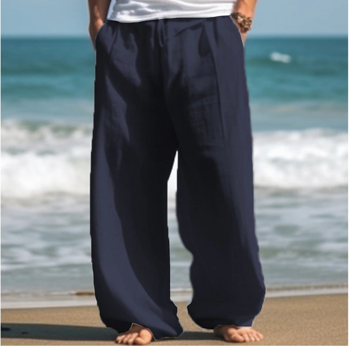 Outdoor Casual Pants Beach Solid Color Straight