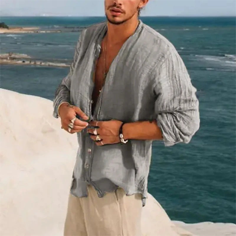 Half Sleeve Shirt Men's Clothing Handsome Trendy Casual