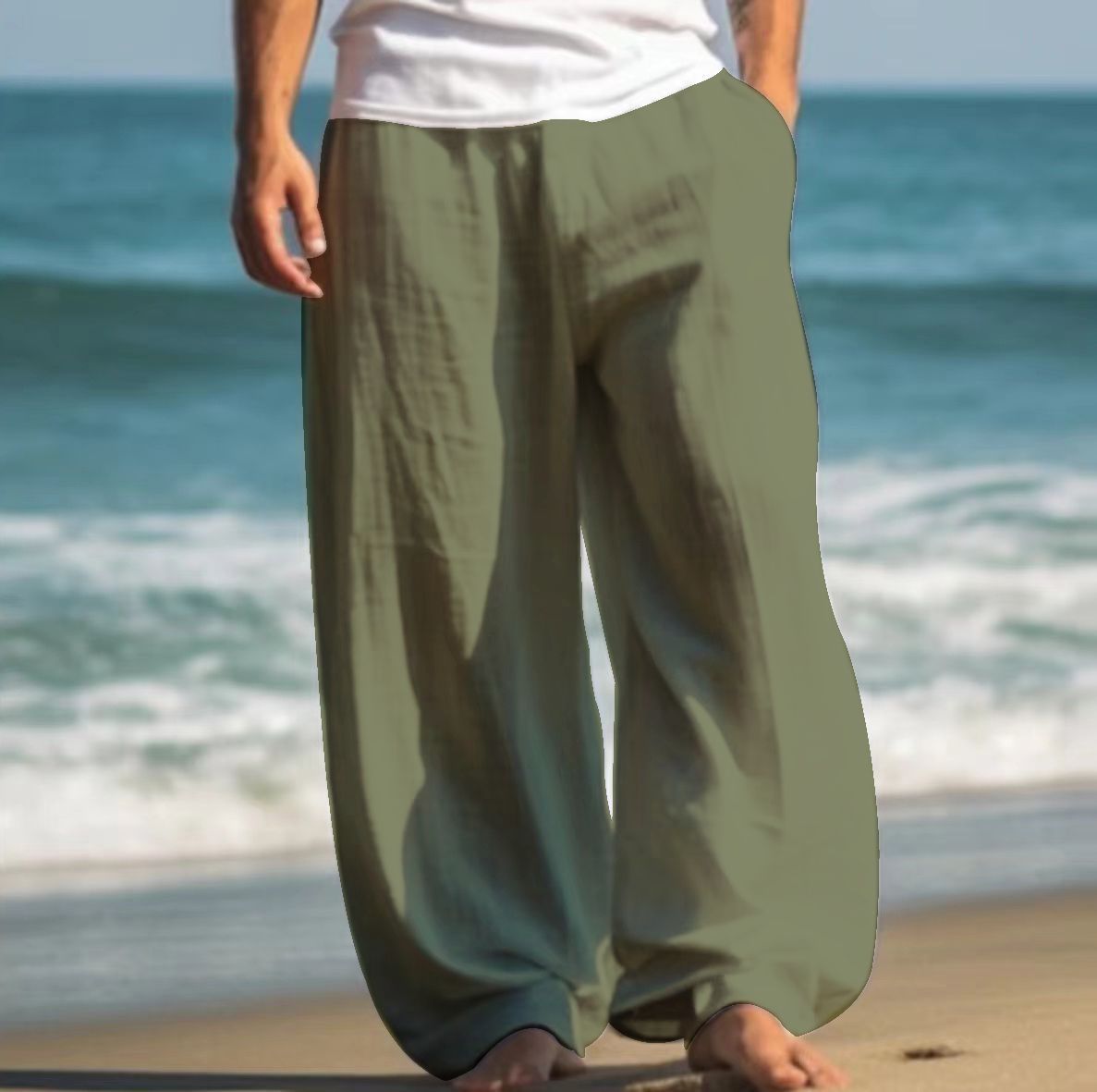 Outdoor Casual Pants Beach Solid Color Straight