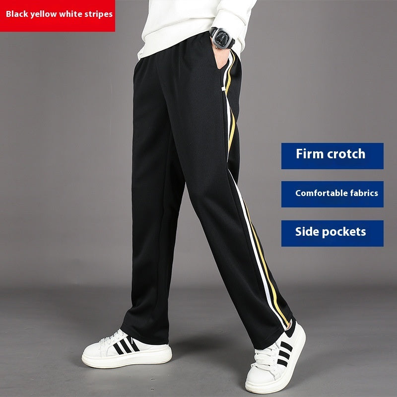 Spring And Summer Yellow Strip Two Horizontal Strips Uniform Pants