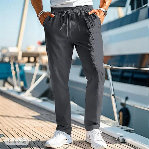 Men's Trousers Summer Elastic Waist Straight
